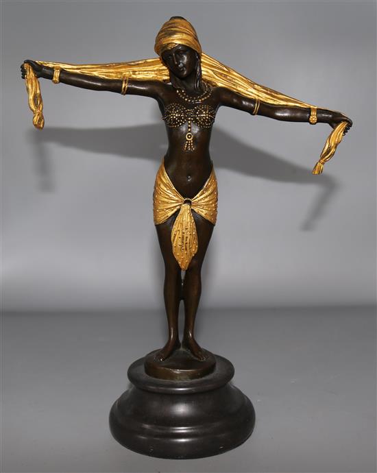 A Chiparus style Deco figure of a lady